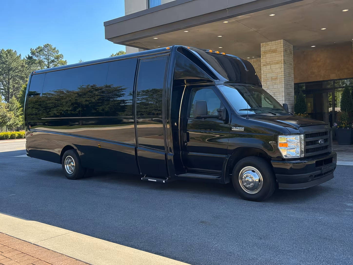bridal party minibuses for getting ready pickups and ceremony arrivals in lewisville