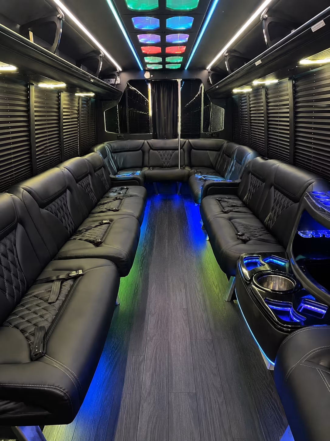 lewisville 20 passenger party bus interior
