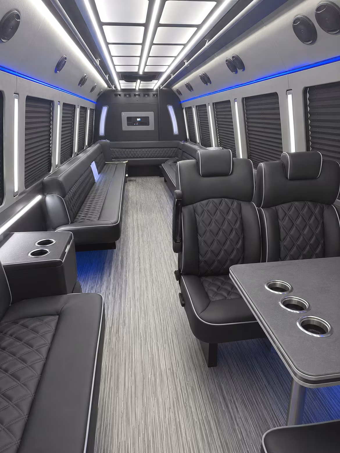 lewisville 25 passenger party bus inside