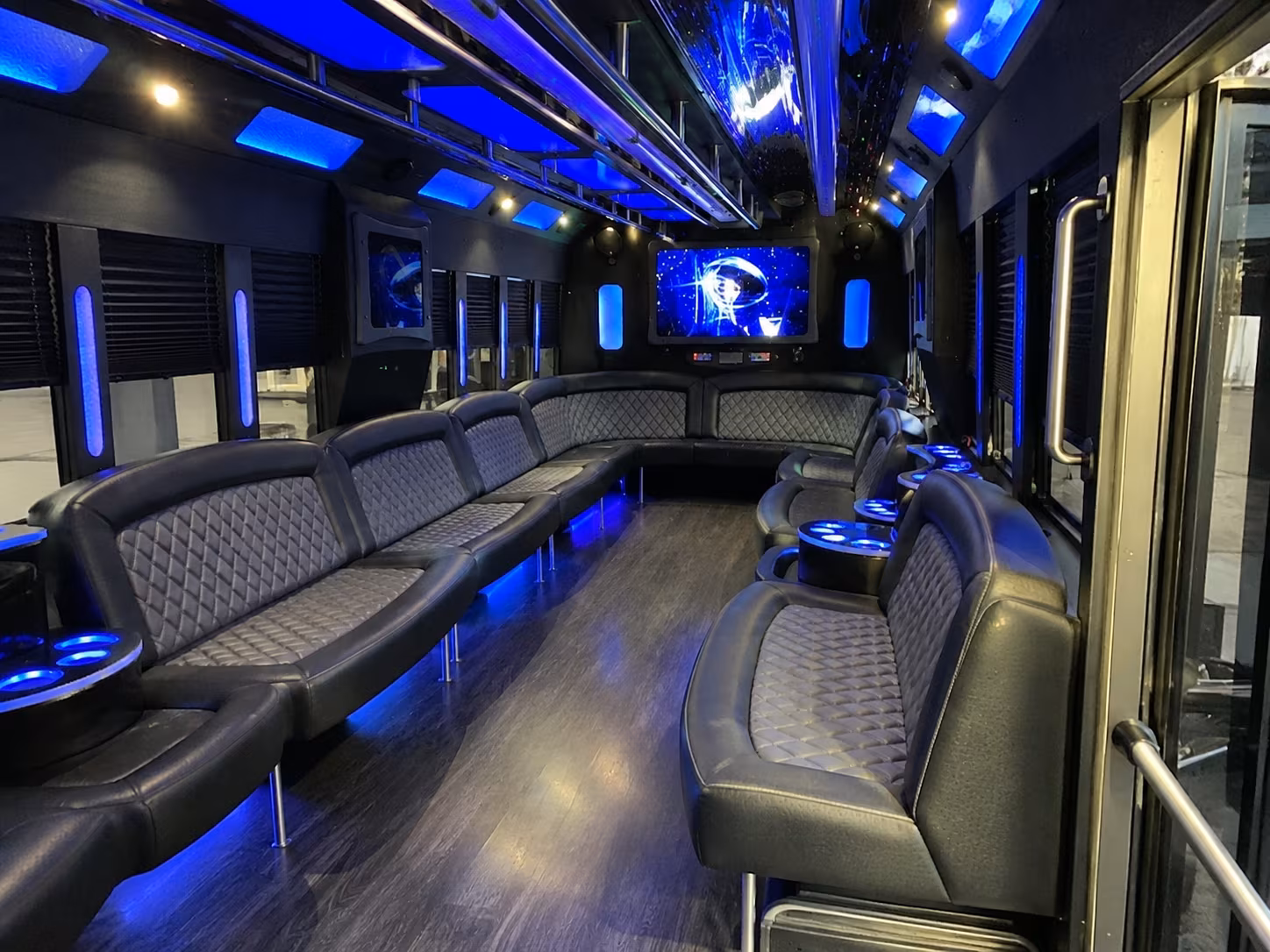 lewisville 28 passenger party bus interior