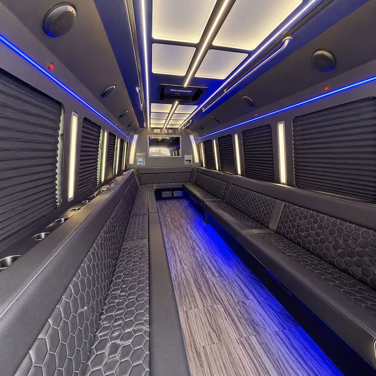 lewisville 30 passenger party bus interior