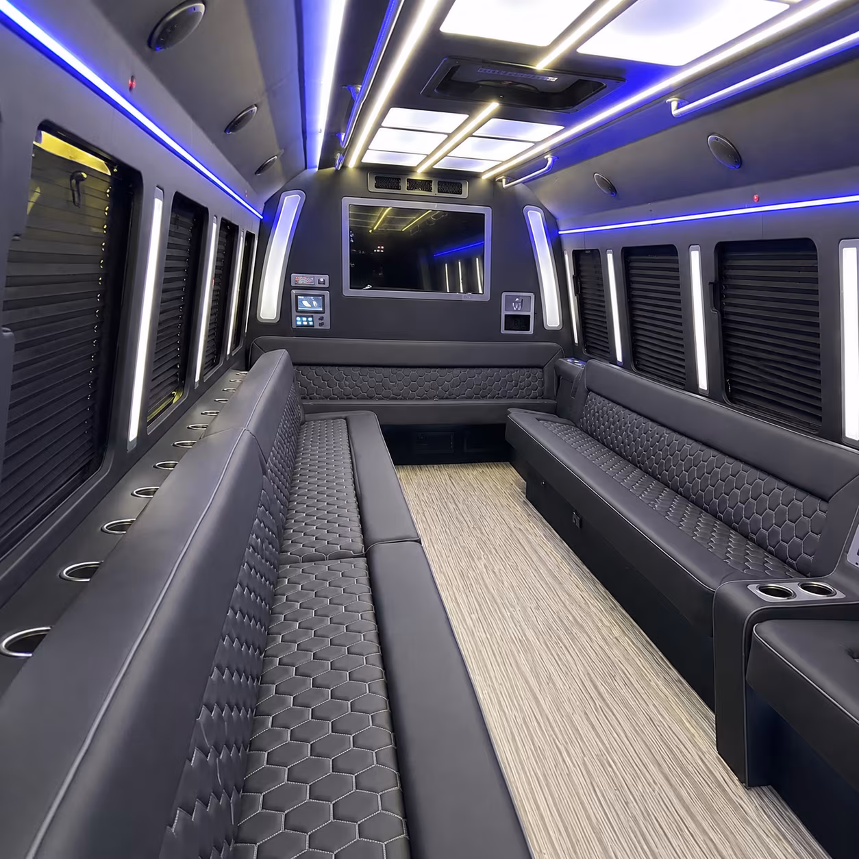lewisville 40 passenger party bus inside