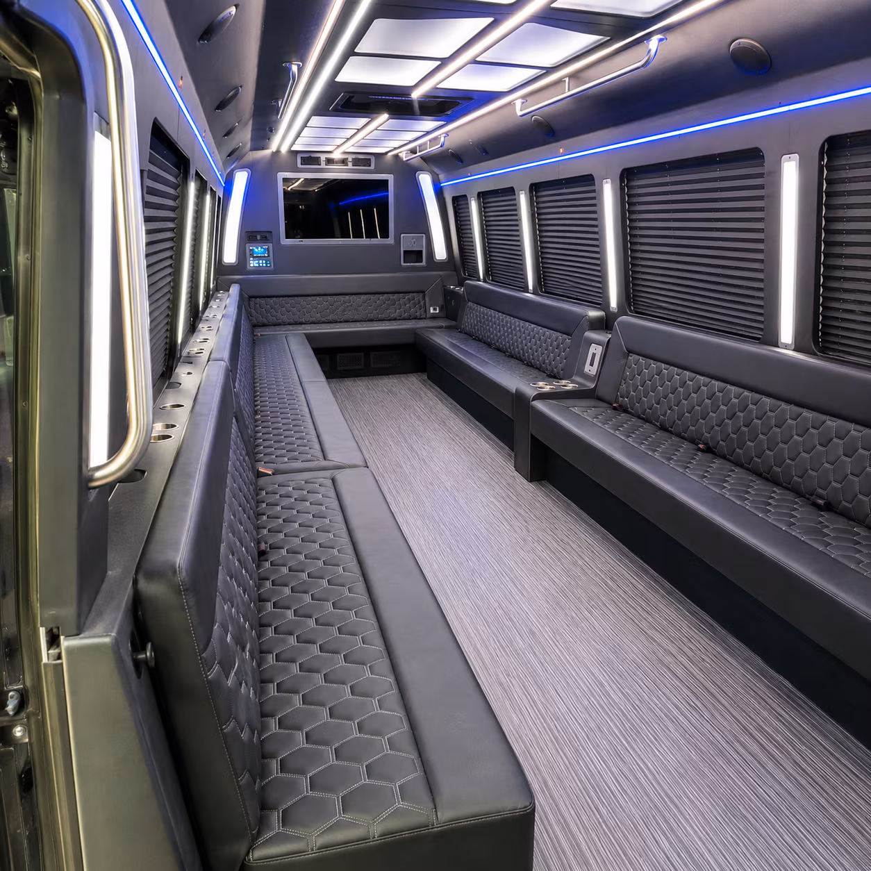 lewisville 40 passenger party bus interior