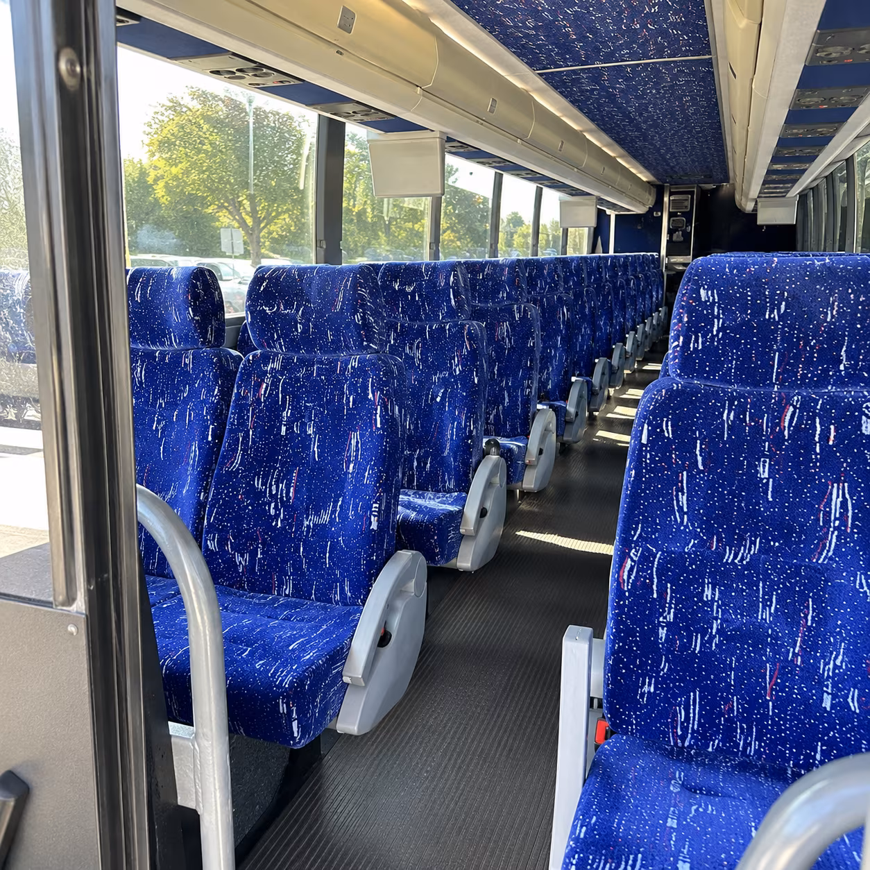 lewisville charter bus rental interior